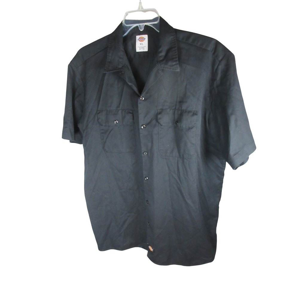 Dickies Mens XL Black Short Sleeve Button Down Work Shirt W520101